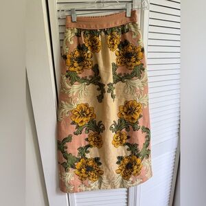 Farm Rio Floral Linen Skirt